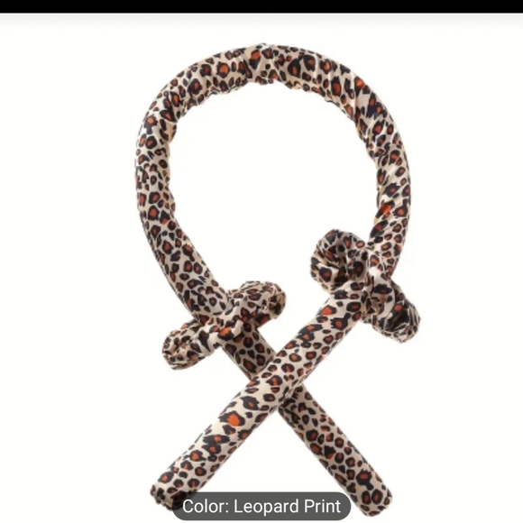 🍁 2/$30🍁 NWT Leopard print No-Heat Curling Kit Heatless Curls - Picture 6 of 14